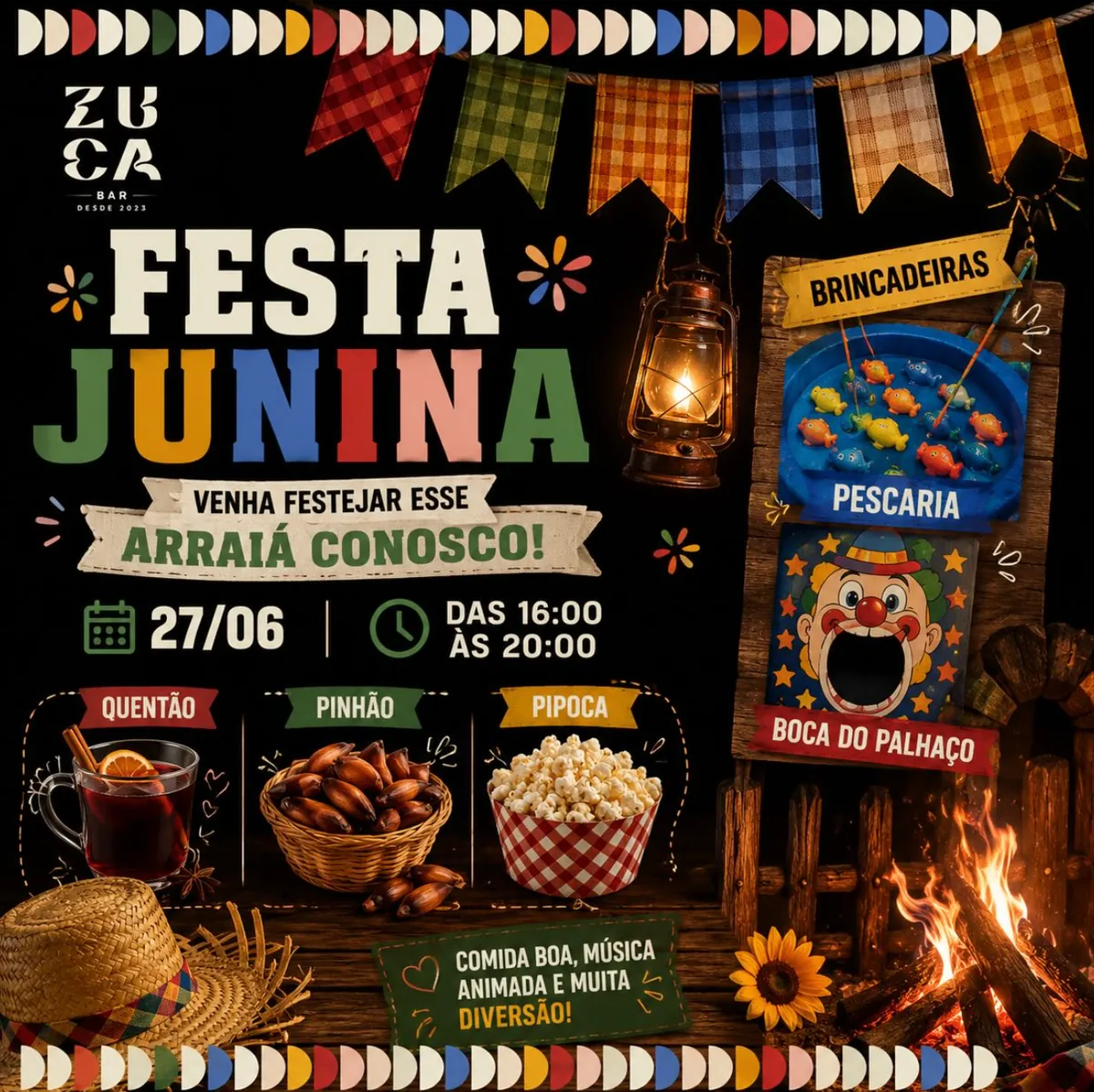 Cartaz da Festa Junina do ZUCA